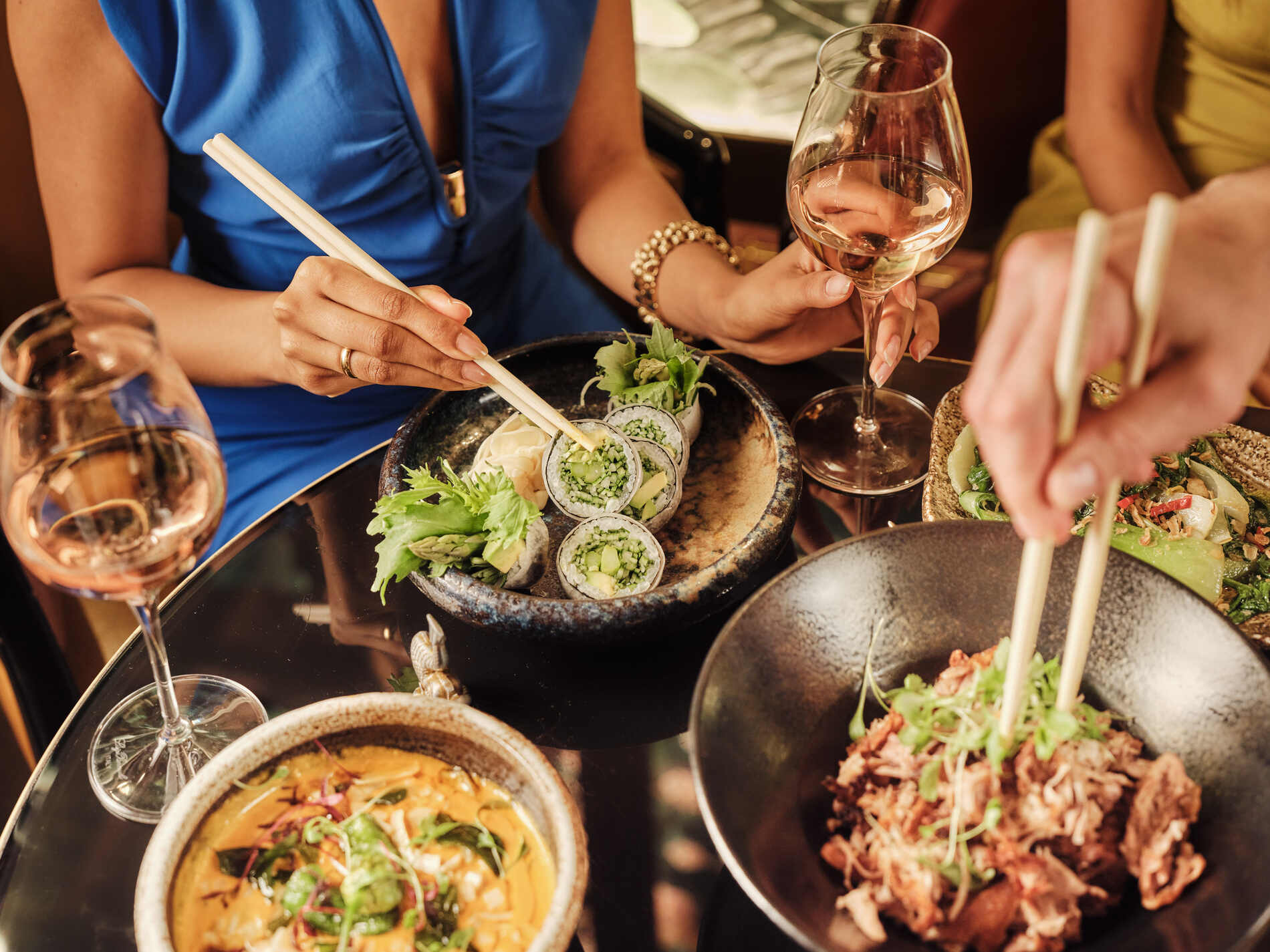 Sushi and sashimi plates at The Ivy Asia Chelsea.