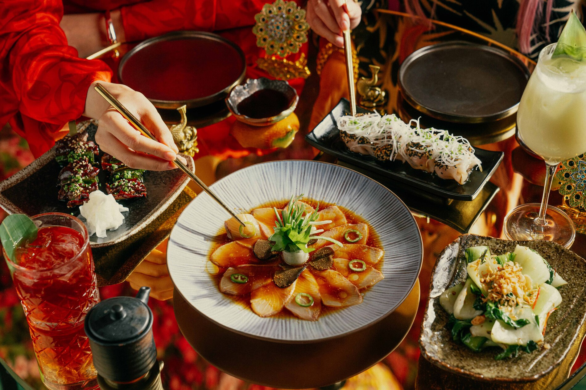 Asian inspired dishes and cocktails.