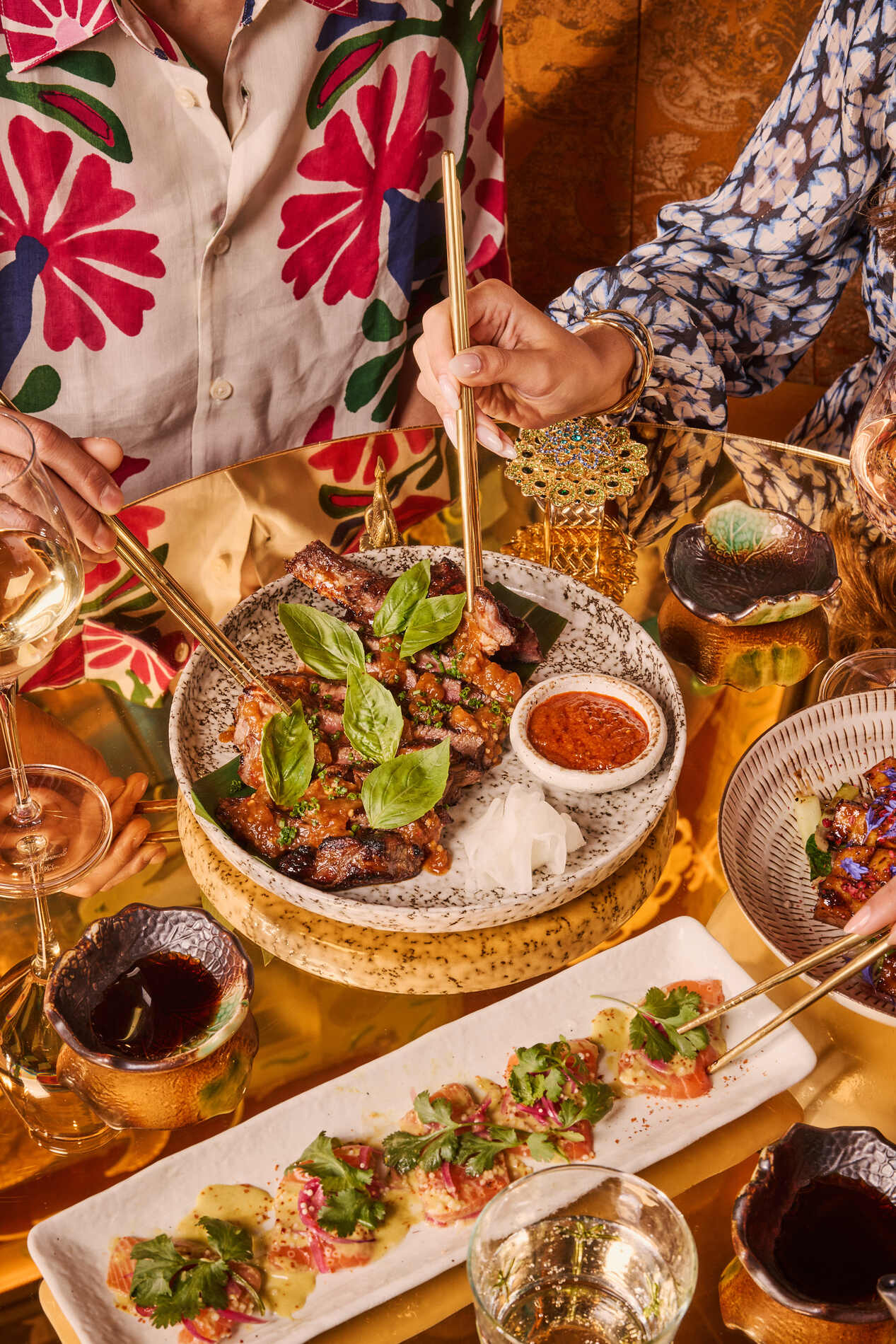 Pan-Asian dishes and cocktail at The Ivy Asia.