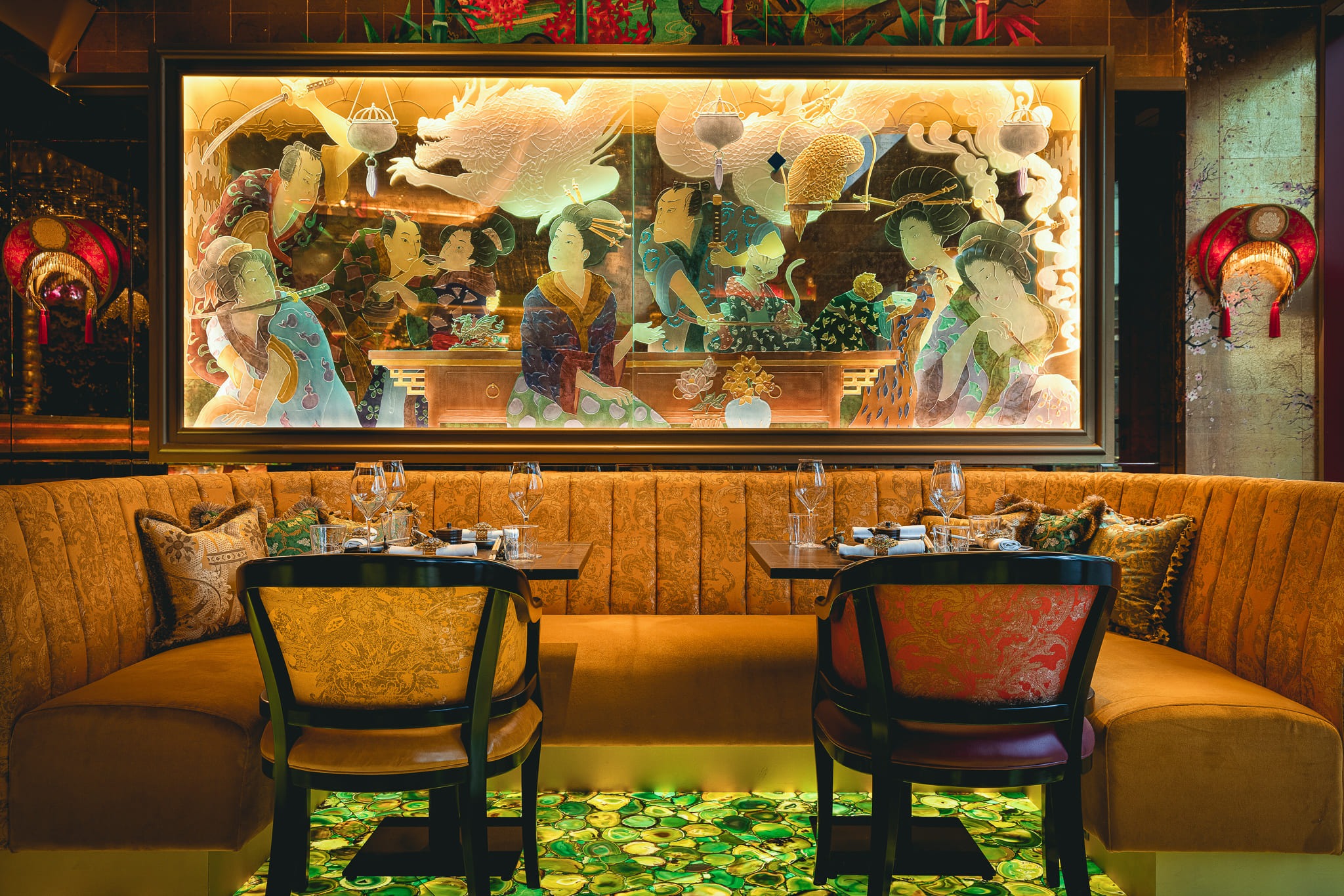 The Ivy Asia Cardiff interior.