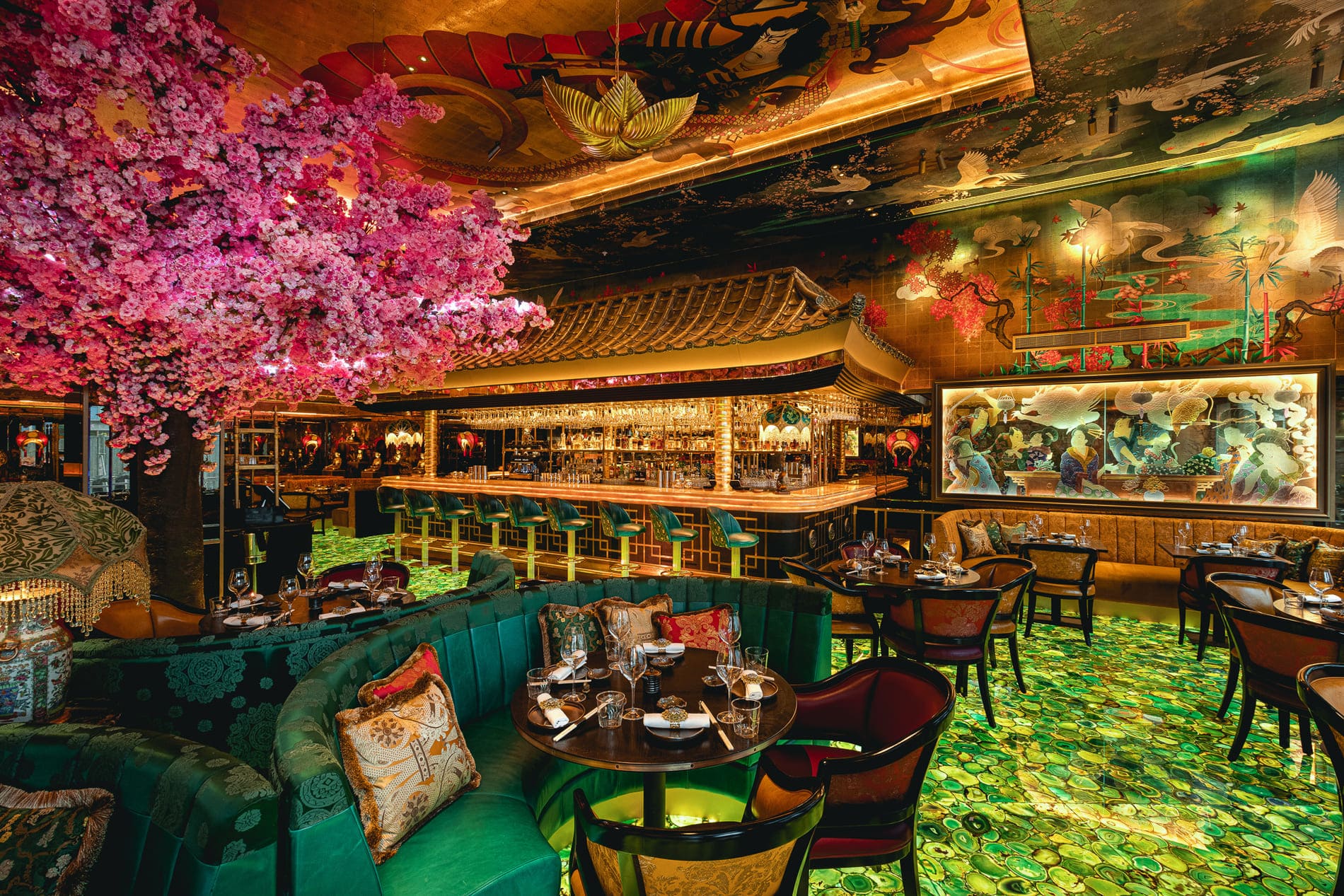 The Ivy Asia Cardiff restaurant interior.