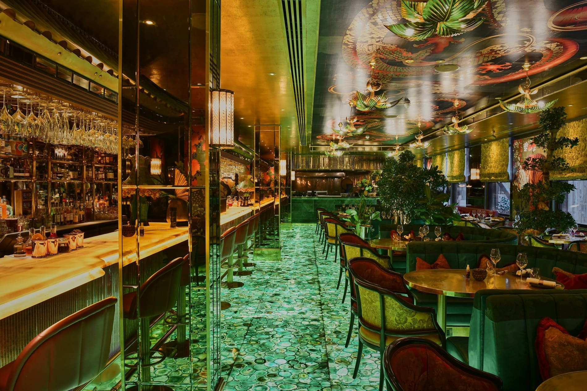 Interior of The Ivy Asia Manchester restaurant.