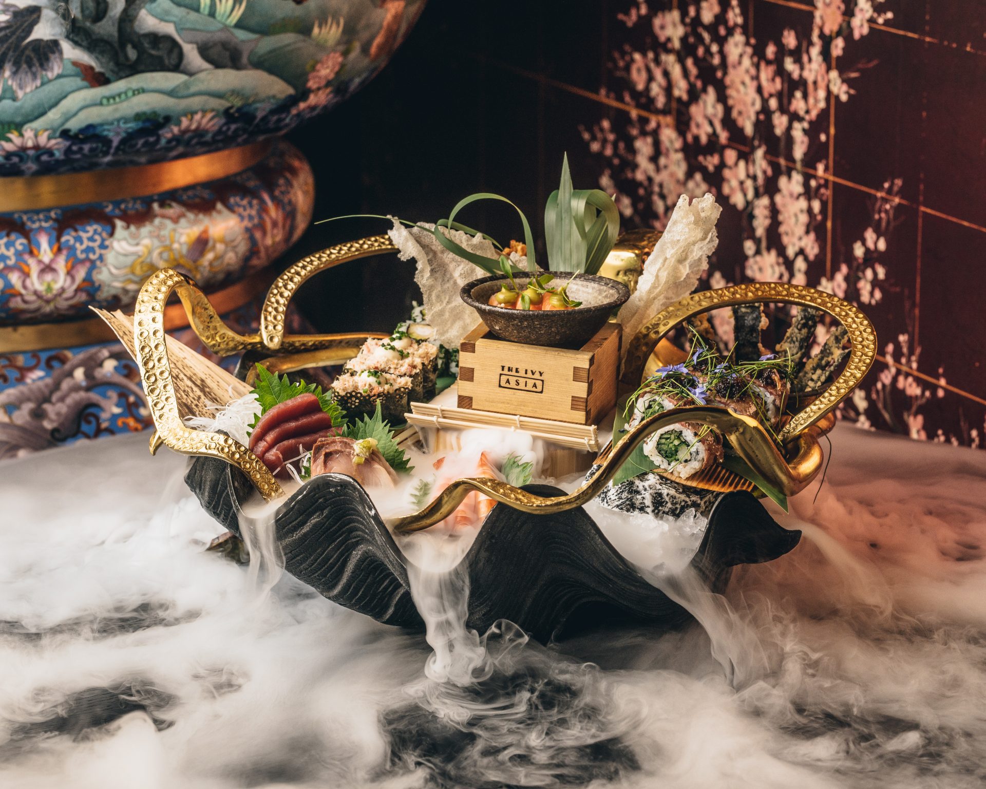 Theatrical dishes and cocktails at The Ivy Asia.