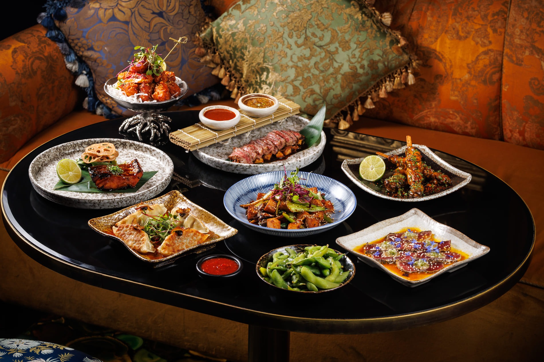 dragon lunch set menu table scape